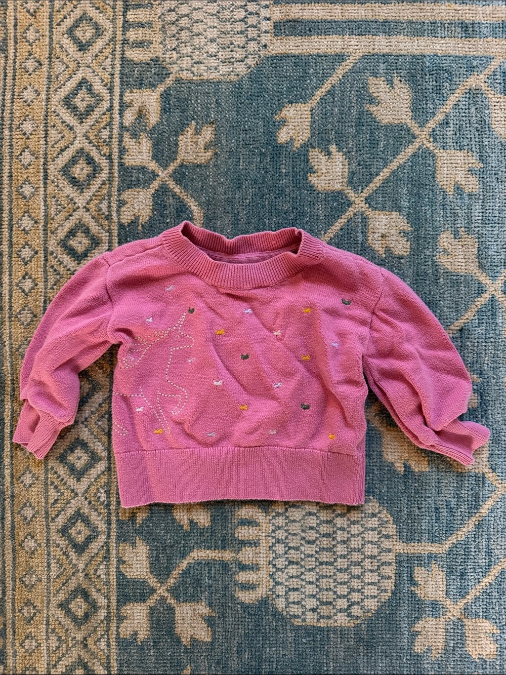 GAP Pink Crewneck Sweater with Subtle Embellishments